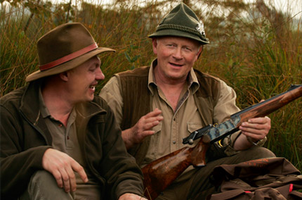 Markus Ulrich (left) and Manfred Treutler (right)  present the new Take Down Ulrich, which has been developed on the basis of the successful Blaser R 93.